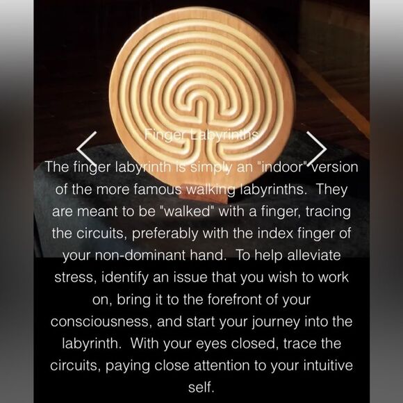 AUM Wood Products Large Finger Labyrinth Mindfulness Meditation Awakening Prayer - Picture 7 of 9